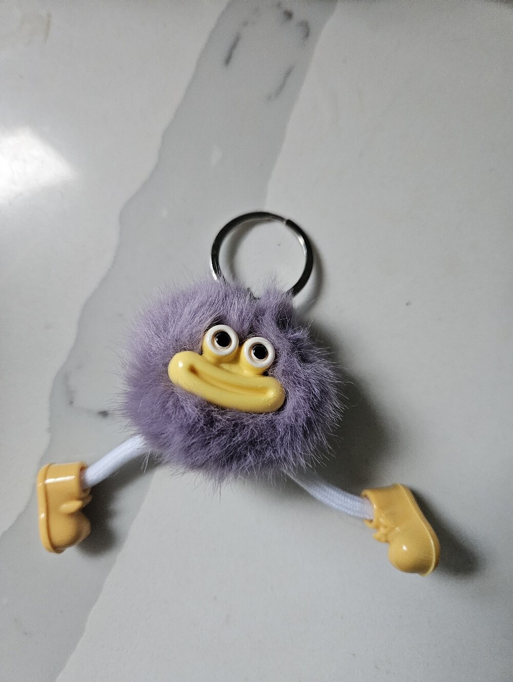 Plush Purple Keychain with Yellow Beak and Shoes